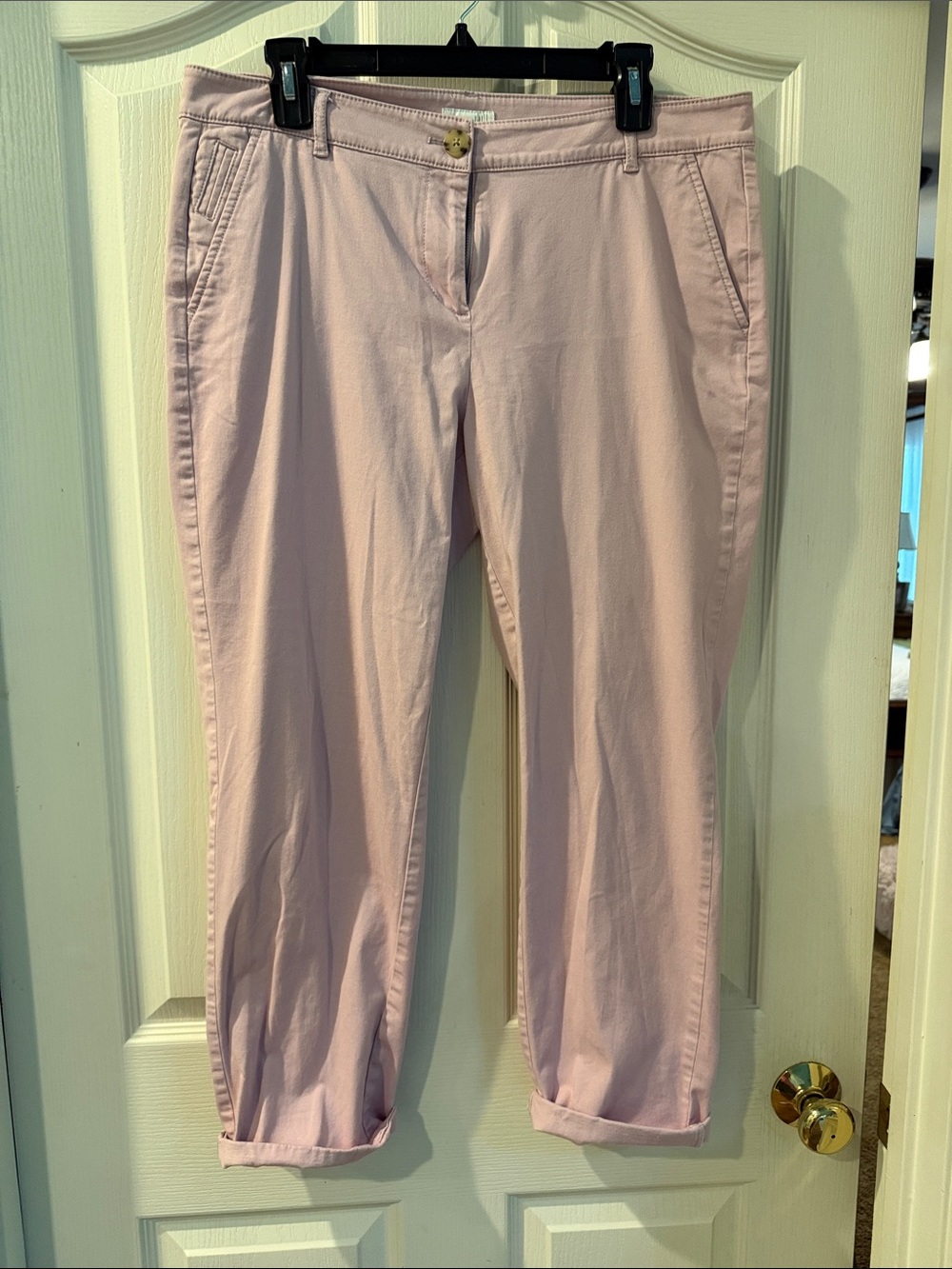 J Jill Classic Women's Cotton Chino Jeans in Light Pink